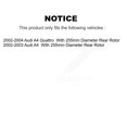 thumbnail image 2 of Transit Auto Rear Disc Brake Rotors and Semi-Metallic Pads Kit for Car Audi A4 Quattro with 255mm Diameter Rotor K8F-101750, 2 of 11