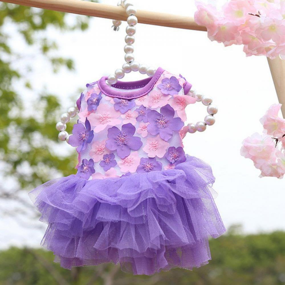 Dog Dress Pet Sweet Puppy Dresses Summer Pet Floral Gauze Princess Dress For Dogs And Cats Walmart