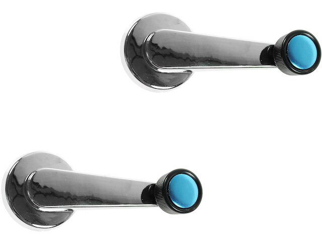 Classic Window Crank Handle Set - Chrome With Black Knob For 1965-1996 GM Cars (Buick, Chevrolet, Oldsmobile, Cadillac, Pontiac)