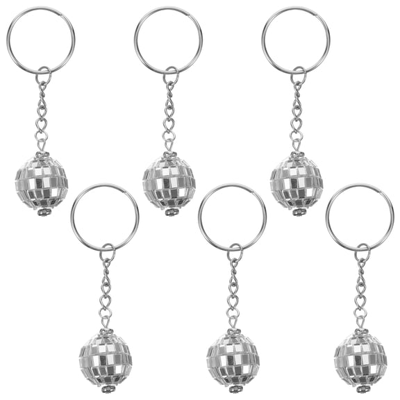 MLINS 6pcs Disco Ball Keyring Mirror Disco Ball Keychain Novelty Disco Ball Pendant for Backpack