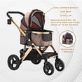 thumbnail image 4 of ENZO Pet Stroller Monza Luxury 3-In-1 Stroller, Travel Carrier, Car Seat For Pets (Gold), 4 of 7