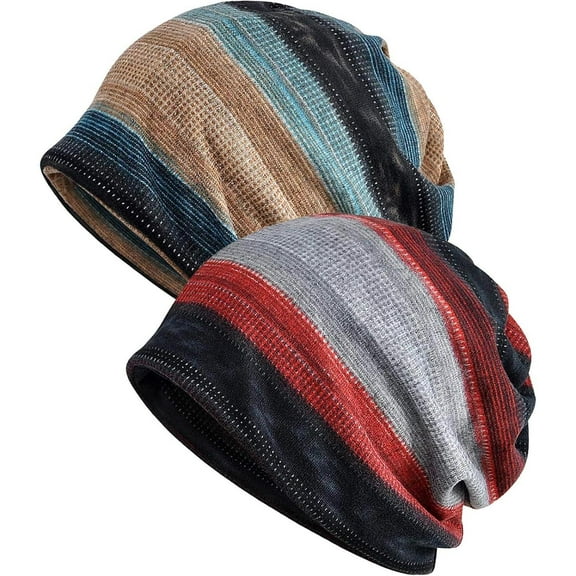 Outdoor Sport Womens Chemo Headwear Hats Cotton Slouchy Beanie Cap Scarf, Slouchy Snood Hat Cancer Headwear