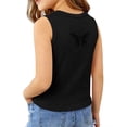 thumbnail image 2 of Eltusu Girls Tank Tops, Casual Solid Color Summer Crew Neck Sleeveless Shirts Black Size 3-4 T, 2 of 6