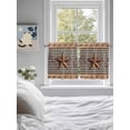 thumbnail image 3 of Vintage Texas Star Brown 2 Panel Kitchen Curtains for Small Windows, Black Plaid Berry Farmhouse Bathroom Tier Curtain, Short Window Treatment for Bedroom/Living Room 55"x24", 3 of 6