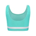 thumbnail image 3 of Raenseen Kids Girls Sleeveless Dance Crop Top Sports Bra Athletic Ballet Gymnastics T-Shirt Blue Green 14, 3 of 9