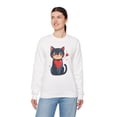 thumbnail image 6 of Cat Heart Sweatshirt, Heart Sweatshirt, Cat Sweatshirt, Valentine's Day Sweatshirt, 50/50 Cotton-Poly Animal Sweatshirt 108, 6 of 48