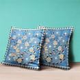 thumbnail image 3 of Glory of Flowers Peacock Throw Pillow with Removable Cover in Light Blue Pale Orange 20x20, 3 of 8
