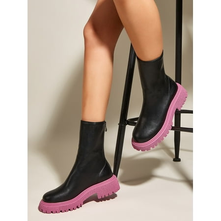 

Two Tone Zip Back Classic Boots Women‘s Footwear