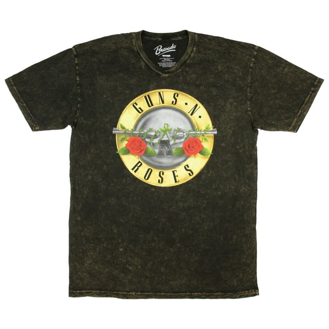 Guns N' Roses T-Shirt à Col en V pour Homme à Logo Graphique Burnout Délavé à l'Acide (XX-Grand)