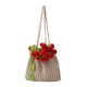 thumbnail image 1 of Bolso tejido con ramo de rosas en 3D, diseño bohemio, bolso de moda para viajes diarios. Rojo, 1 of 8
