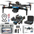 thumbnail image 3 of Cool 10 Year Old Boy Gifts, GPS Drone with 4.5 Inch Screen Remote Control Brushless Motor and Cool Lights Drones 5G Rc Quadcopter Altitude Hold Obstacle Avoidance for Kids Adults, Black, One Size, 3 of 9
