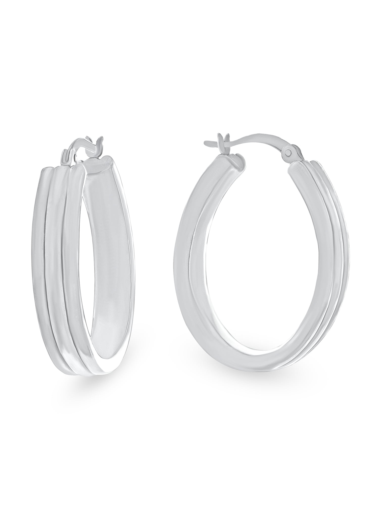 Jewellery Earrings Hoop Earrings Vintage sterling silver ribbed hoop earrings 