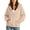 Beige #05, variant on Womens Oversized Sweatshirt Wrap Pullover Long Sleeve Plain Hoodies Fashion Y2k Hooded Top for Fall Outwear L