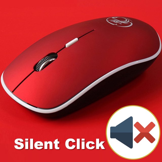 Ratón inalámbrico iMice, silencioso, 1600 DPI, ergonómico, sin ruido, USB, para PC, portátil