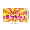 thumbnail image 3 of Retro Style Background with Sun Rays Flowers Clouds Happy Birthday Banner Party Supplies Photography Props Birthday Decoration Decorations Party Backdrop, 3 of 7