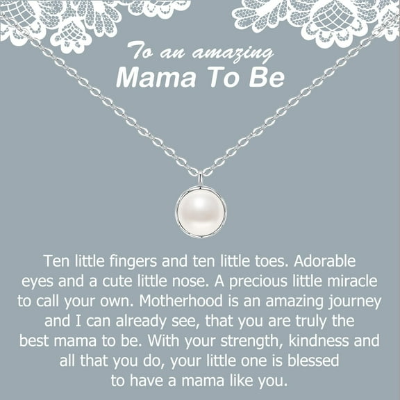 New Mom Gifts, Mom To Be, Gifts for Pregnant Daughter, Sterling Silver Pearl Necklace, First Time Moms Gift, Mothers Day Gift for Pregnant Daughter, Christmas Jewelry