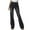 Black, variant on Women's Casual Pants Comfortable Stretchy Denim Flared Trousers High Waist Bootcut Everyday Elastic Jeans Pants for Relax Fit,Color:Sky Blue,Size:M