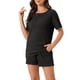 thumbnail image 4 of Conjuntos de pijama de mujer INSPIRE CHIC, ropa de salón casual, pantalones cortos, camisetas con pantalones, con bolsillos, 3XL, negro, 4 of 6