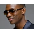 thumbnail image 3 of Men Sunglasses Brown Lens Classic Bling Rap Hip Hop Quevo Model Gold Shades Buffs, 3 of 6