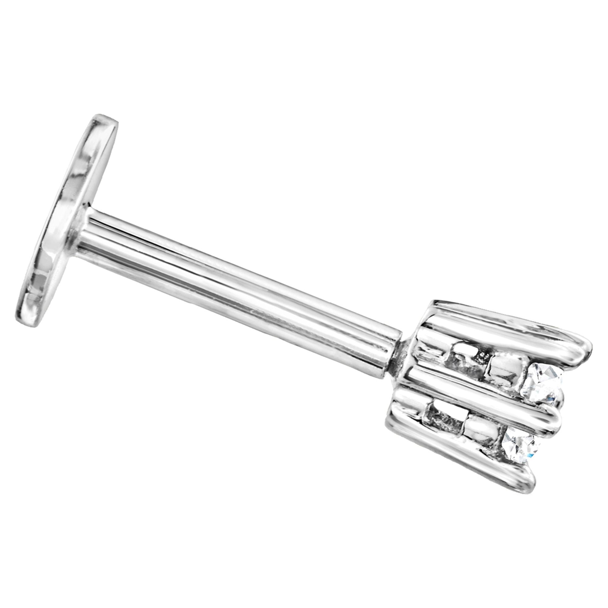 Pure Collection by Ross-Simons Diamond-Accented Single Flat-Back Stud Earring in Sterling Silver, Women's, Adult