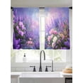 thumbnail image 2 of Purple Lavender Sheer Curtains 54 Inch Length 2 Panels Set Window Treatments, Spring Watercolor Country Wildflowers Rod Pocket Semi Curtains for Living Room/Bedroom/Kitchen Décor, 104"W x 54"L, 2 of 7