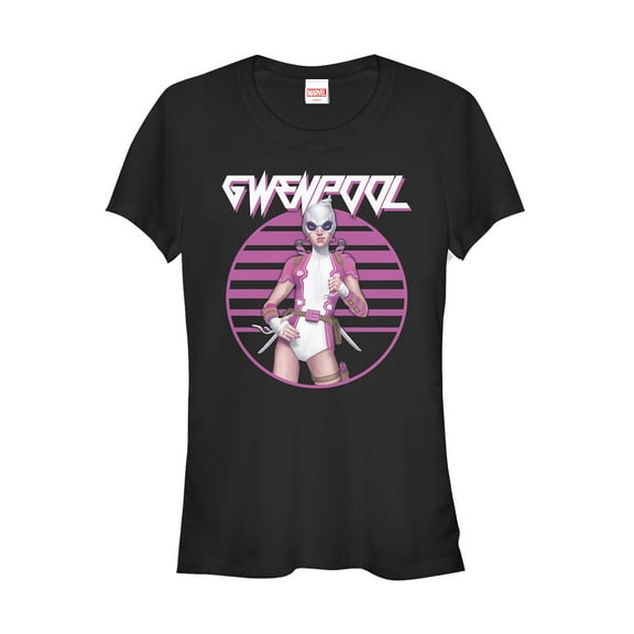 Junior's Marvel Gwenpool Retro Circle Graphic Tee Black Medium
