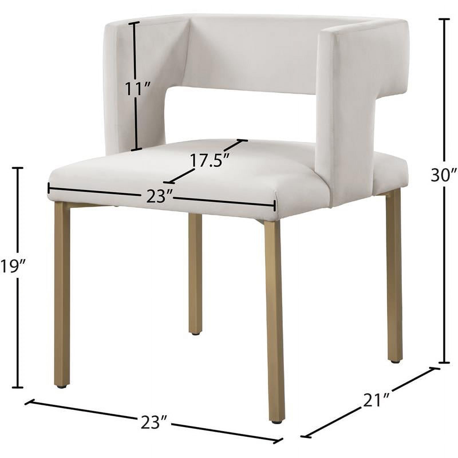 Meridian Furniture Caleb Cream Velvet Dining Chair (Set of 2) - image 5 of 5