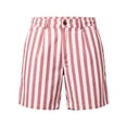 thumbnail image 4 of BVnarty Men's Striped Relaxed Fit Swim Trunks with Compression Liner Quick Dry Board Shorts Beach Shorts with Pockets Pink L, 4 of 7
