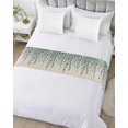 thumbnail image 5 of Bed Runner Scarf King Size, Teal Green Eucalyptus Leaves Stain Bed Runners & Scarves for Foot of Beds, Spring Plants Country Beige Decorative Bedding Runner Scarf for Hotel Home Bedroom 94 x20 Inch, 5 of 6