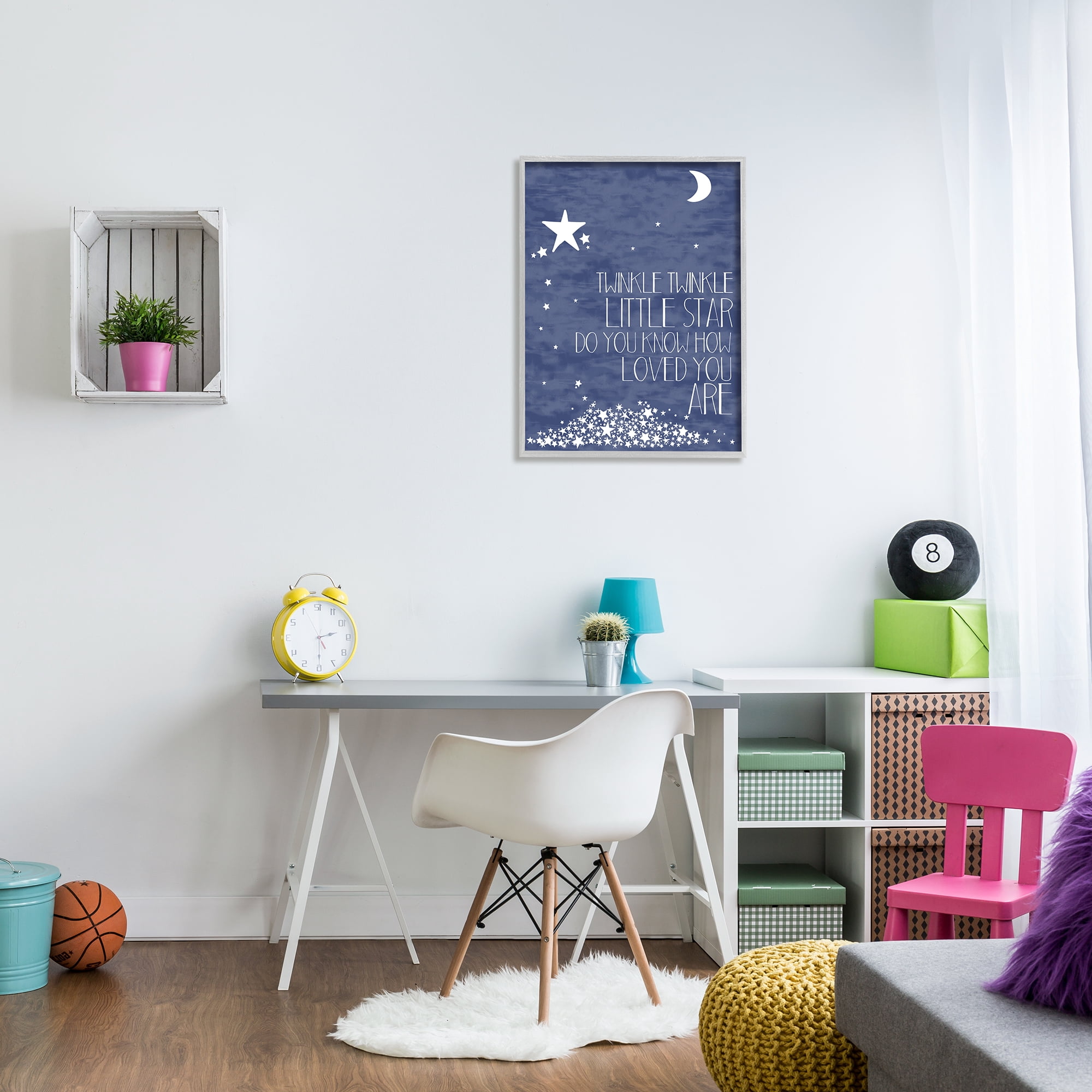 Stupell Industries Navy Textural Twinkle Little Star Typography, 24 x 30,Design by Karen Zukowski (Finny And Zook)