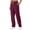 01-Wine, variant on Women's Solid Color Drawstring Elastic Waist Casual Jogger Pants with Pockets for Medical Work - Wine - S