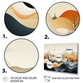 thumbnail image 3 of Designart "Blue Orange Line Art Landscape" Abstract Line Floater Framed Wall Art Print, 3 of 7