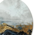 thumbnail image 3 of Designart "Modern Contemporary Abstract Grey and Gold III" Abstract Marble Metal Round Wall Art Prints, 3 of 5