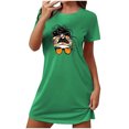 thumbnail image 1 of Birdeem Chemises de Nuit pour Femmes Chemise de Nuit Courte Surdimensionnée Mode Imprimé Poitrine Manches Courtes, 1 of 12
