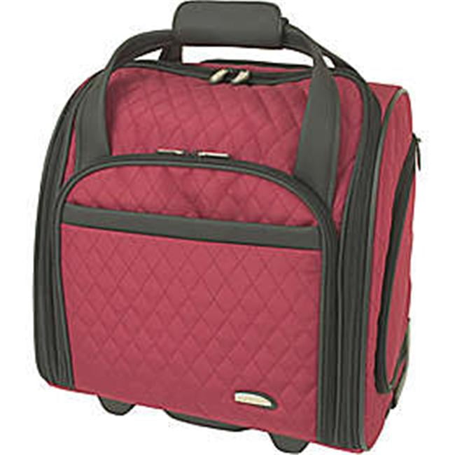 Travelon 64542 Quilted Microfiber Wheeled Underseat CarryOn With Back