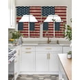 thumbnail image 4 of Vintage Red American Flag Swag Curtains for Living Room/Bedroom Windows, US Flag Stripe Retro Starts Kitchen Curtains and Valances Set 36 Inch Length, Light Filtering Swags Valance Curtain Panels, 4 of 5