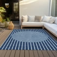 thumbnail image 6 of Addison Rugs Chantille Indoor/Outdoor Transitional Stripes Navy Washable Rectangle Rug, 9' x 12', 6 of 6