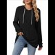 thumbnail image 1 of Sudadera con Capucha de Punto Acanalado Suave para Mujer, Camisetas de Larga, Blusas Ligeras y Acogedoras para Otoño. Negro S, 1 of 10