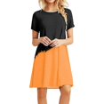 thumbnail image 2 of Ersazi Robe pour Femmes 2023 Mode pour Femmes Col Rond Chandail à Enfiler avec Manches Courtes Imprimées Décontractée Ample Longueur Genou en Liquidation Bleu G, 2 of 6