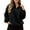 F01-Black, variant on Womens Zipper Pullover Hoodie Long Sleeve Fuzzy Sweatshirt Lightweight Warm Jacket Cozy Loungewear Top Everyday Women Outerwear Coats