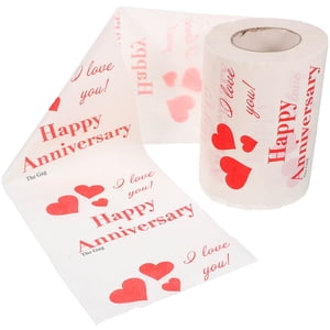 SHISUYAN 1 Roll Printed One Time Use Toilet Paper Valentine Toilet Paper Valentine Toilet Paper