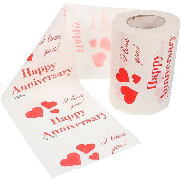 BRIGHTFUFU 1 rollo de papel higiénico impreso de un solo uso, papel higiénico de San Valentín, papel higiénico de San Valentín