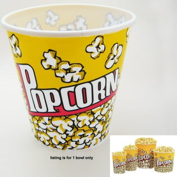 Retro Style Reusable Popcorn  Plastic Container Movie Theater Bucket 7" Tall