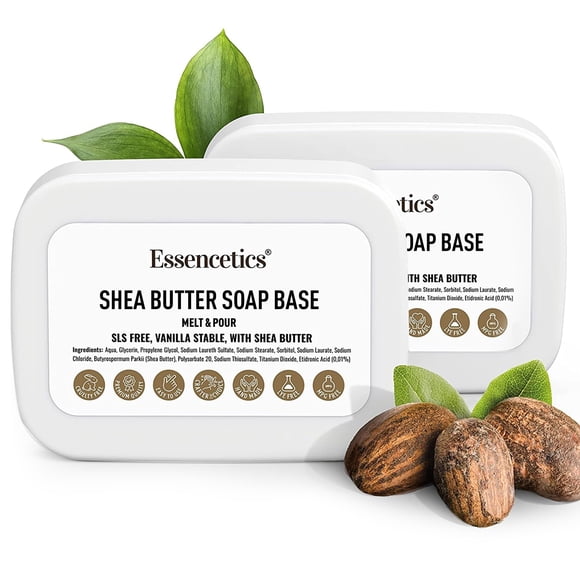 Base de jabón Essencetics con manteca de karité para derretir y verter 2,3 kg