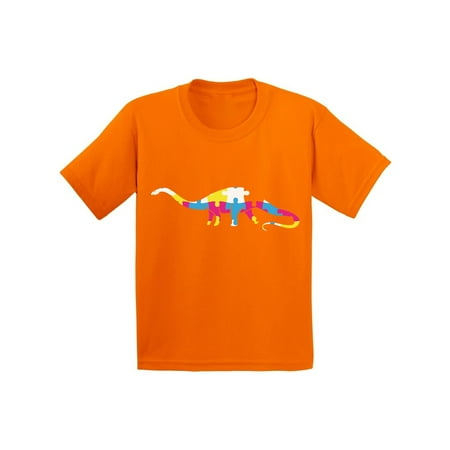 Awkward Styles Dinosaur Puzzle Piece for Autism Awareness Autism Youth Shirt Autism Awareness Shirts Autistic Pride Gifts for Kids Autism Tshirt Dinosaur Gifts for Autism Autism Support (Best Gifts For Kids With Autism)