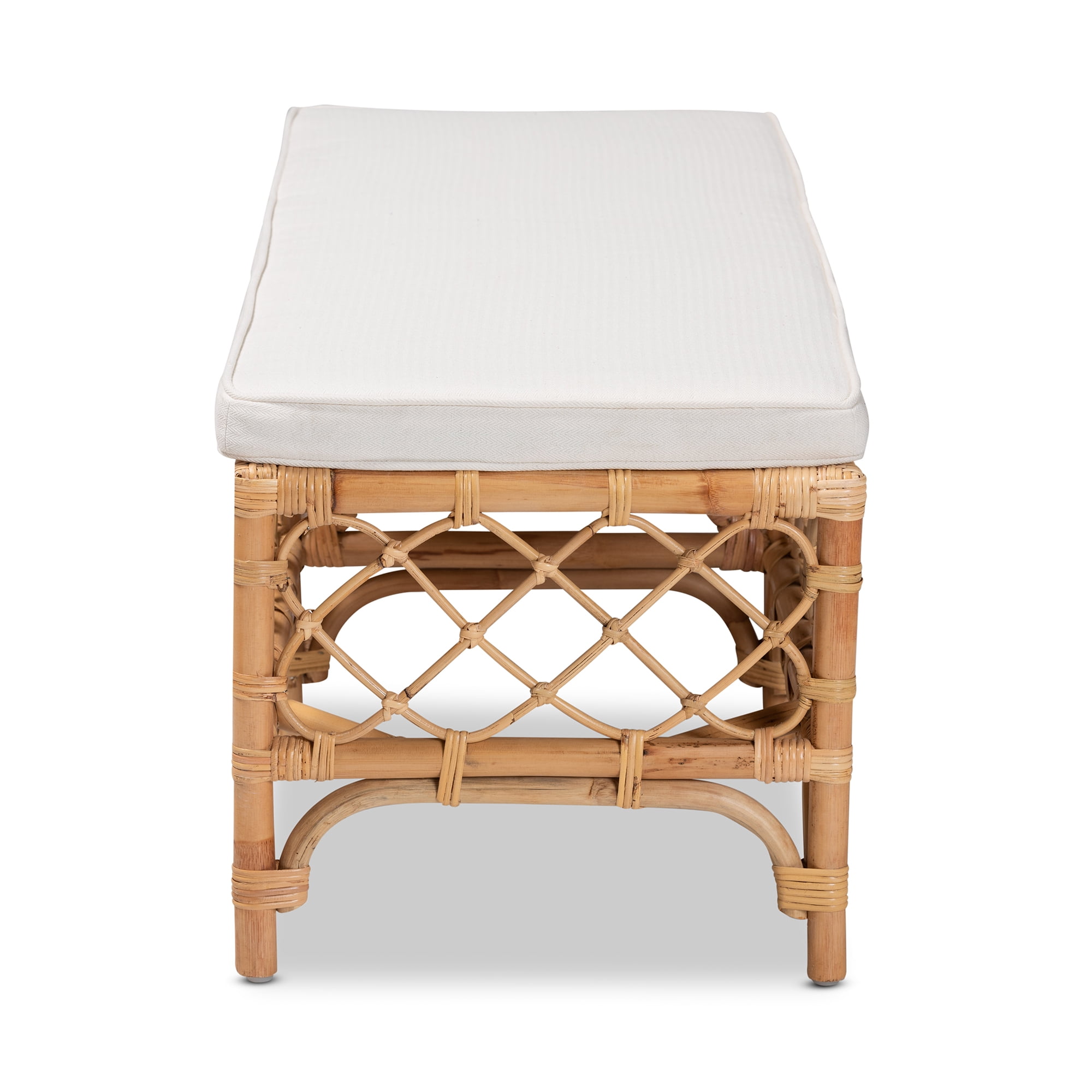 bali & pari Orchard Rattan BOHO Bench, Natural Brown