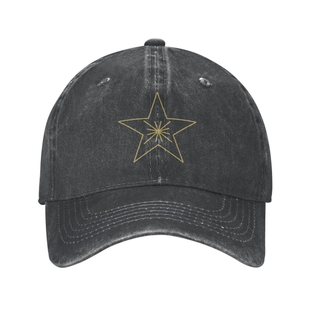 ZICANCN Line Star Simplicity Graffiti Casquette de Baseball Réglable Femmes, Chapeaux pour Hommes Adulte Lavé Coton Denim Baseball Caps Mode Noir