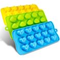 thumbnail image 1 of Moldes de silicona para tartas/bandejas para hielo, molde de silicona con forma de corazón, estrella y concha. Para hacer cubitos de hielo, chocolate, caramelos, tartas, gelatina, etc., paquete de 3 p, 1 of 5