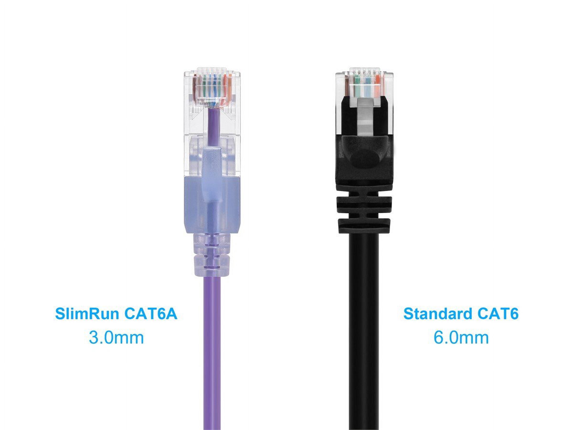 Monoprice Cat6A Ethernet Patch Cable - 10 Feet - Purple (10 Pack) Snagless RJ45 550Mhz UTP Pure Bare Copper Wire 10G 30AWG - SlimRun Series