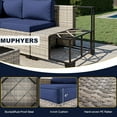 thumbnail image 2 of 13-Piece Outdoor Patio Furniture Set with Rocking Swivel Chair, Wicker Rattan Sectional Sofa Conversation Set with Tempered Glass Table, Backyard Furniture,Navy Blue, 2 of 9